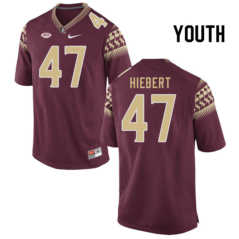 Youth #47 Donny Hiebert Florida State Seminoles College Football Jerseys Stitched Sale-Garnet - Click Image to Close